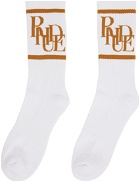 Rhude White Scramble Logo Socks
