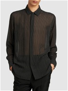 SAINT LAURENT Pinstripe Silk Georgette Shirt