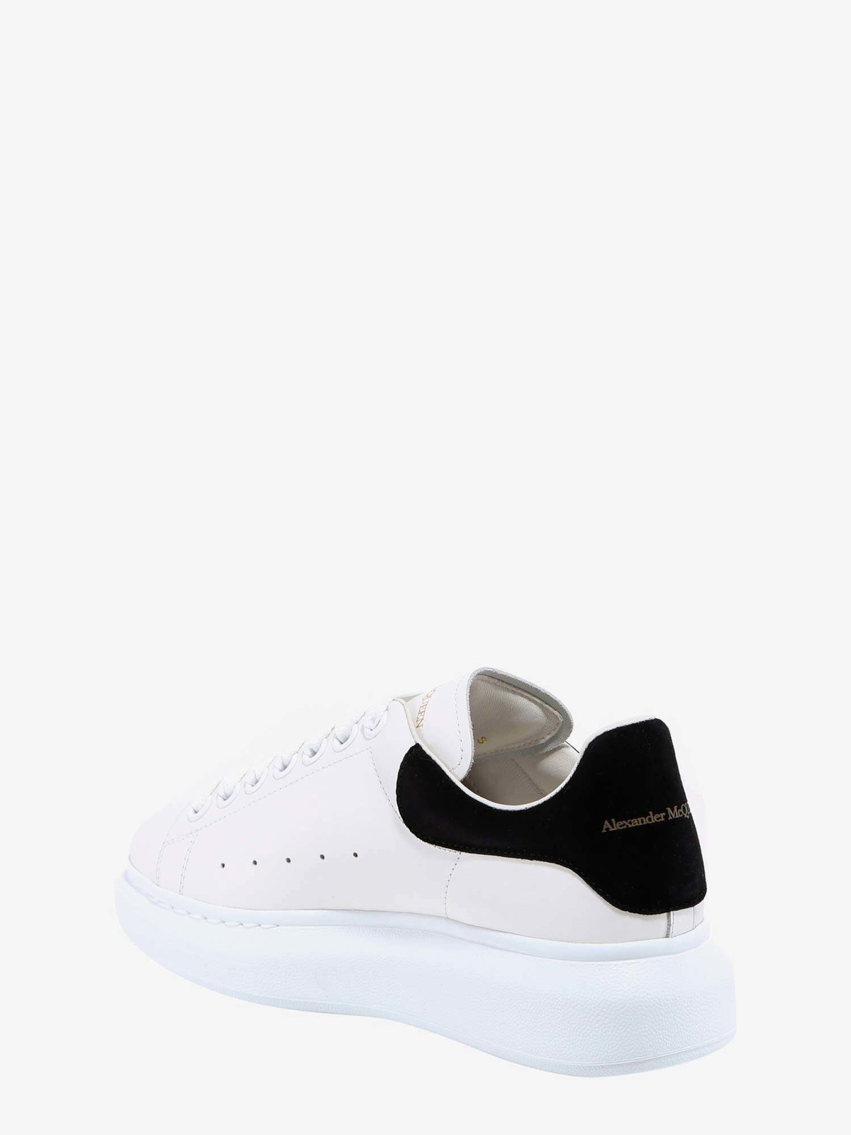 Alexander Mcqueen Women White Oversize Sneakers With Snake Print On The Heel In Leather Woman