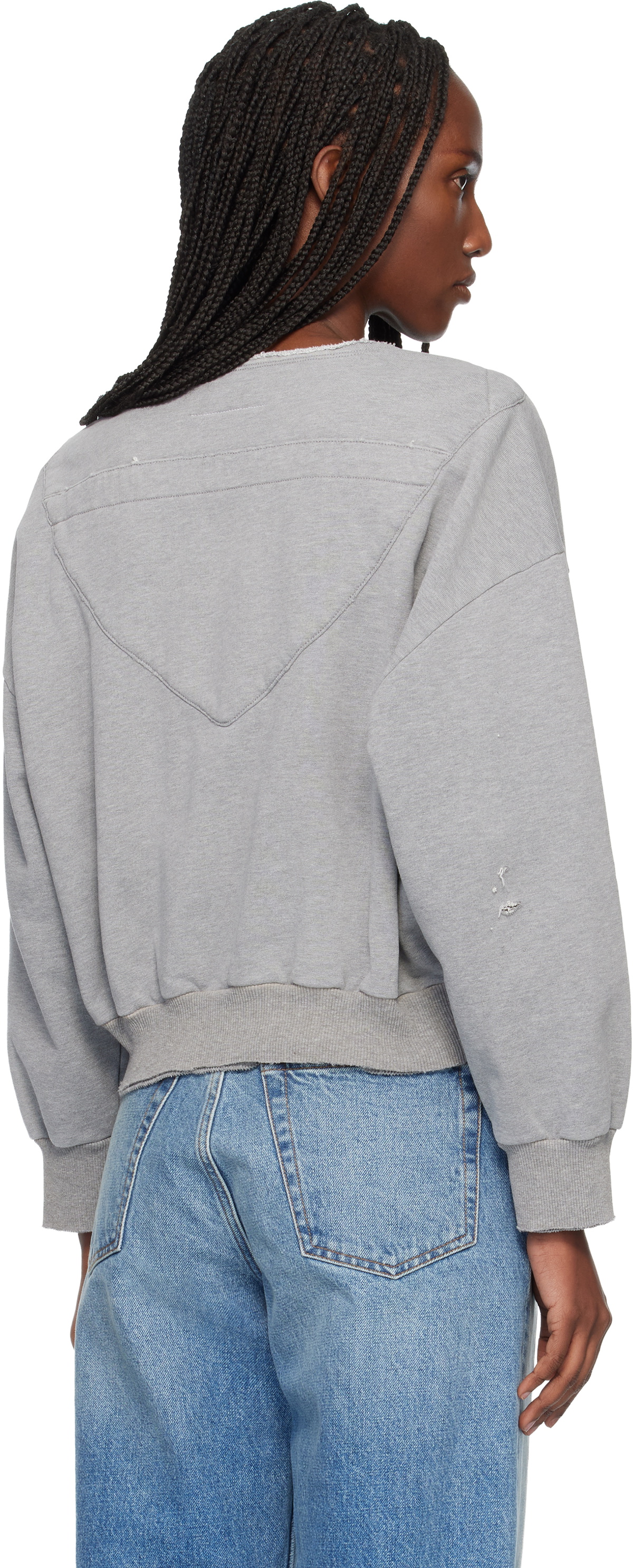 MM6 Maison Margiela Gray Unbrushed Cotton Sweatshirt