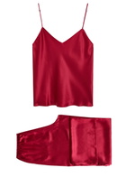Olivia Von Halle Bliss Silk Pyjama set Red