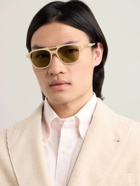 Brunello Cucinelli - Aviator-Style Acetate and Gold-Tone Sunglasses