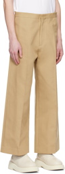 Recto Beige Relaxed-Fit Trousers