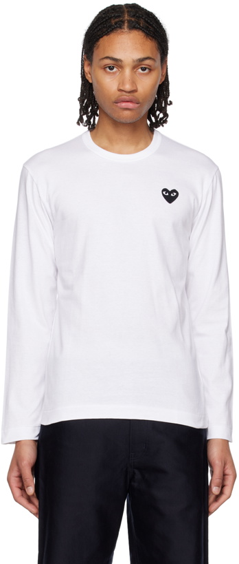 Photo: COMME des GARÇONS PLAY White Heart Long Sleeve T-Shirt