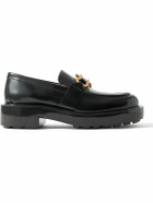 Bottega Veneta - Horsebit Glossed-Leather Loafers - Black