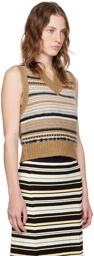 GANNI Brown Striped Vest