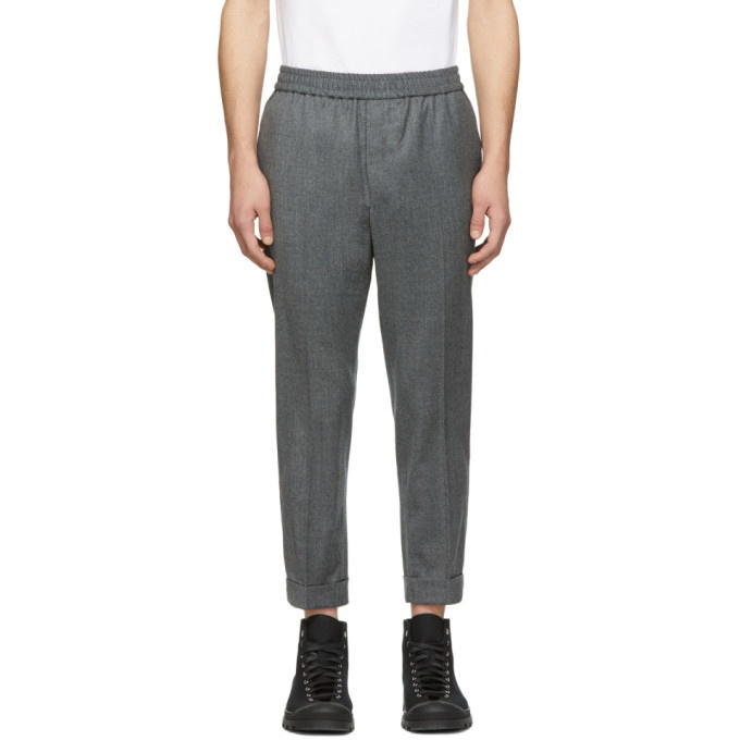 Photo: AMI Alexandre Mattiussi Grey Wool Elastic Waist Trousers