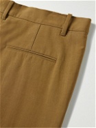The Row - Elijah Straight-Leg Cotton and Silk-Blend Trousers - Brown