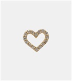 Sydney Evan Open Heart 14kt gold single stud earring with diamonds