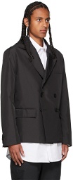A-COLD-WALL* Black Bonded Double Breasted Blazer