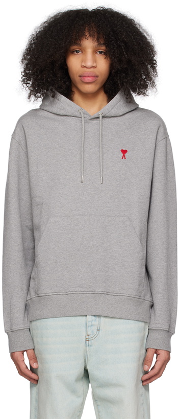 Photo: AMI Paris Gray Ami de Cœur Hoodie