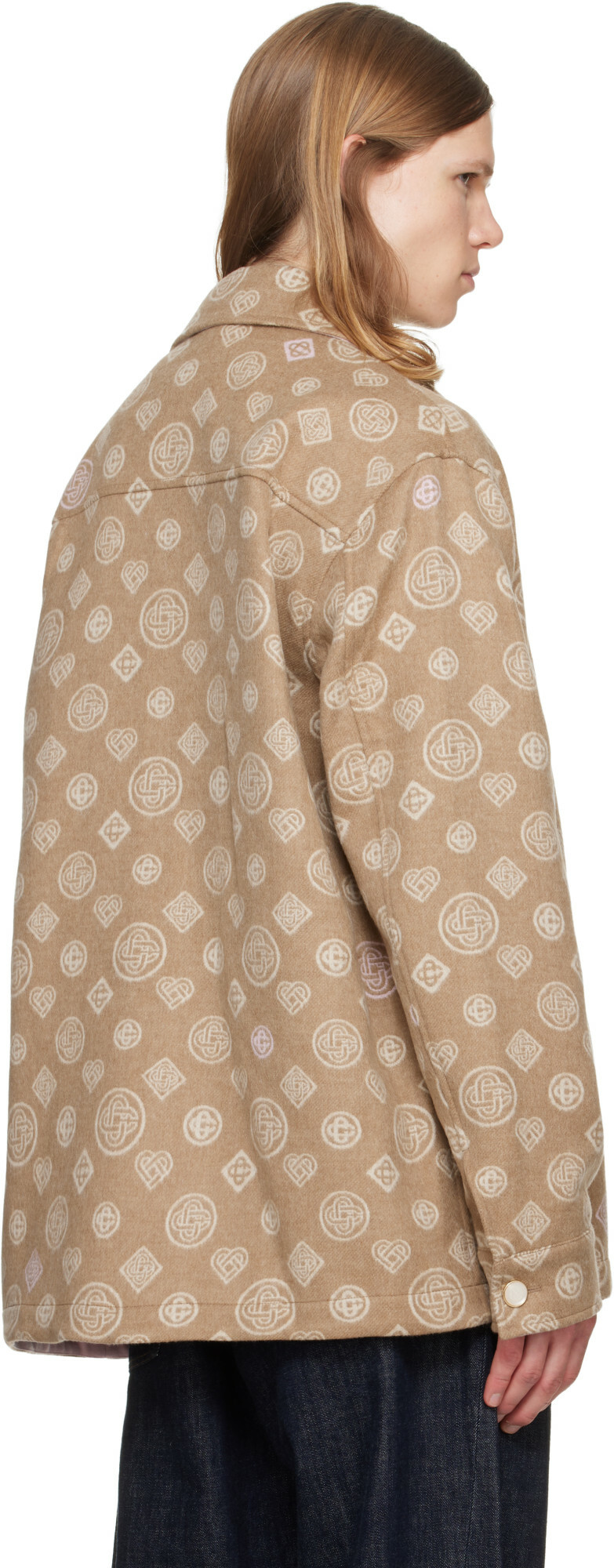Casablanca Beige Monogram Wool Overshirt