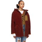 SJYP Reversible Burgundy Sherpa Jacket