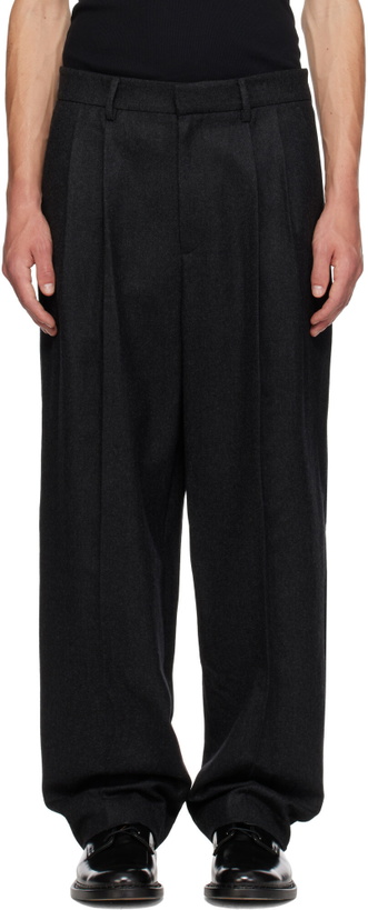Photo: LE17SEPTEMBRE Gray Two-Tuck Wool Trousers