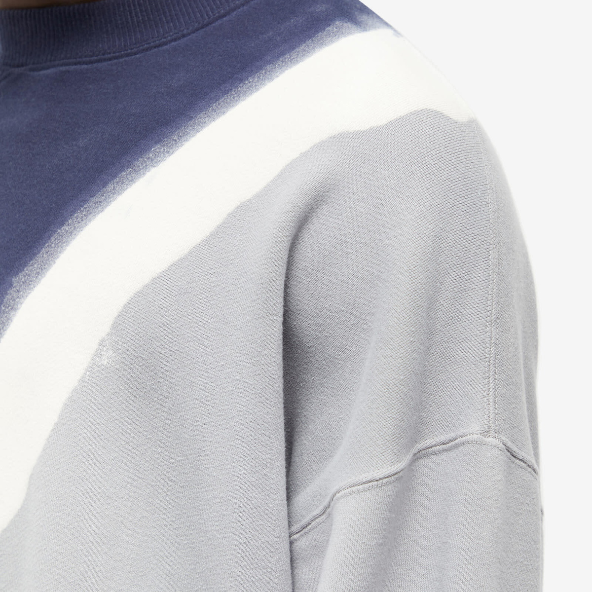 Noma t.d. Men's Hand Dyed Twist Crew Neck Sweat in Diagonal - Grey