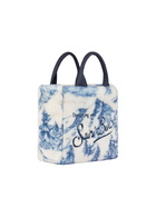 MC2 Saint Barth Furry Soft Mini Vanity Bag With Toile De Jouy Print