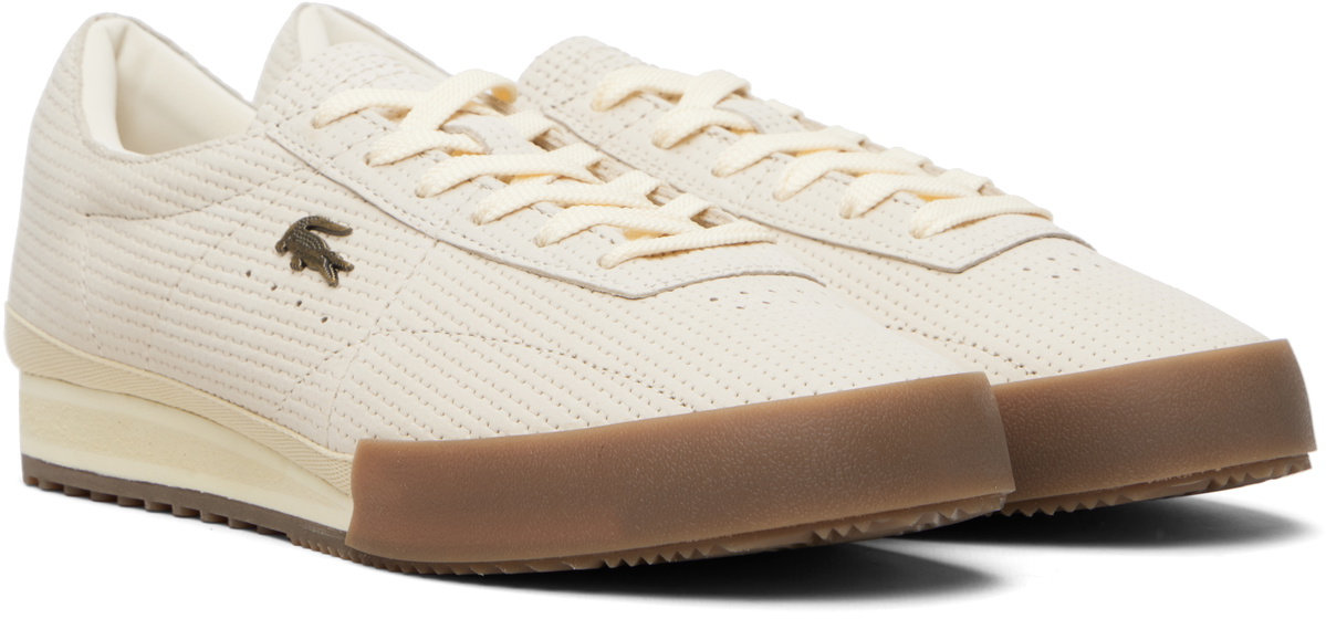 Lacoste Off-White Aura Leather Sneakers