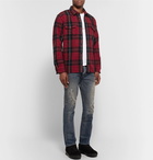 SAINT LAURENT - Checked Wool-Blend Overshirt - Red