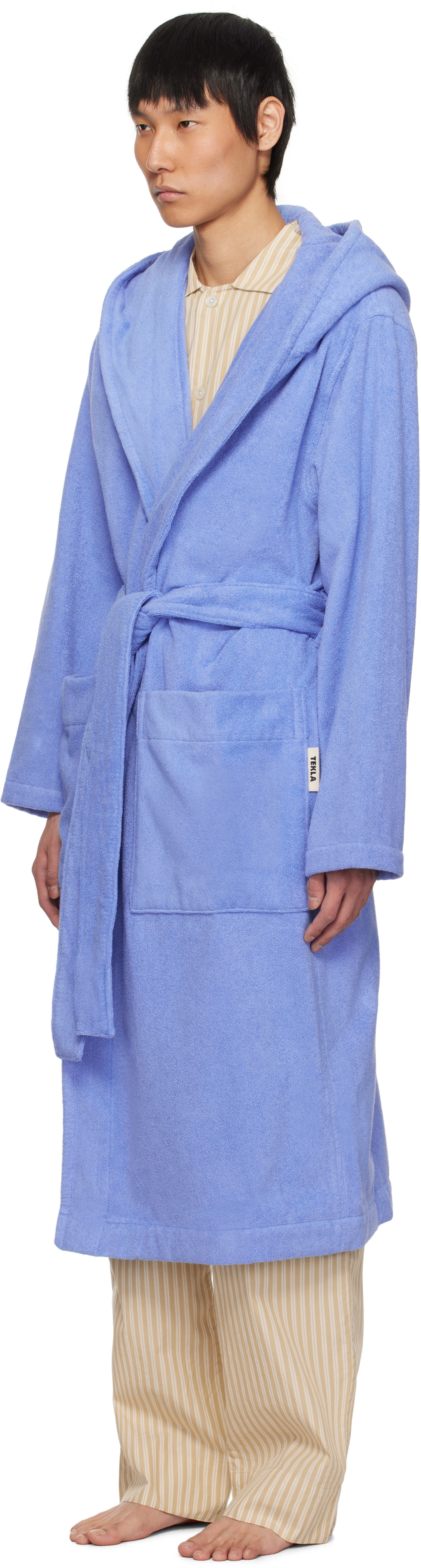 Blue Terry Robe Tekla Blue Terry Hooded Bathrobe Tekla Fabrics