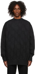 We11done Black Oversized Jacquard Zurry Sweatshirt