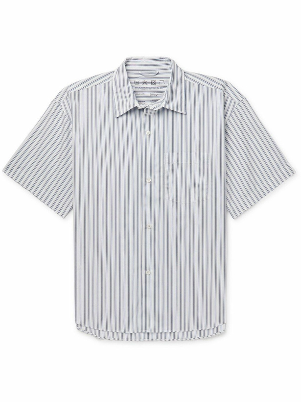 Photo: mfpen - Throwing Fits Striped Cotton Shirt - Blue