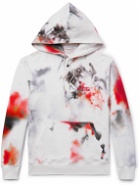 Alexander McQueen - Logo-Embroidered Printed Cotton-Jersey Hoodie - White