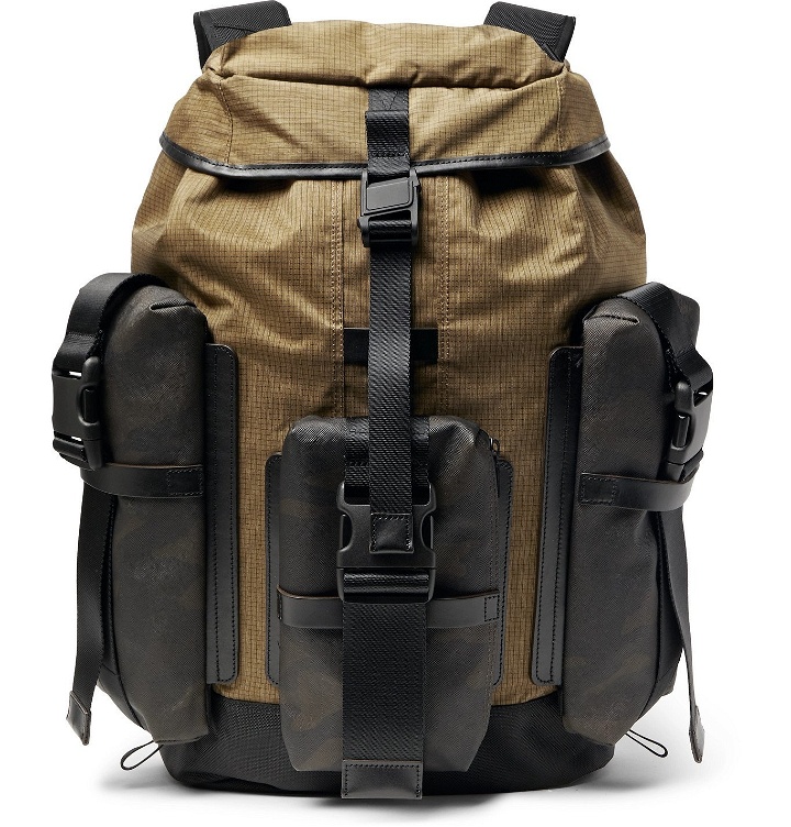 Photo: Master-Piece - Rogue Leather-Trimmed Coated-Cotton, CORDURA Ripstop and Nylon Backpack - Neutrals