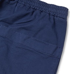 Barena - Tapered Cotton-Twill Drawstring Trousers - Blue