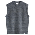 Norse Projects Men's Manfred Wool Cotton Rib Vest in Scoria Blue