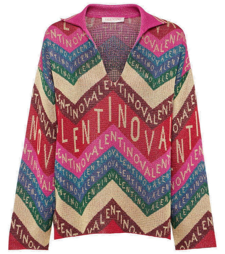 Photo: Valentino Logo intarsia sweater