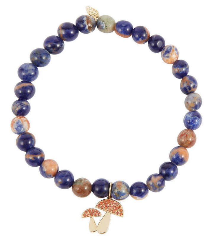 Photo: Sydney Evan 14kt gold beaded bracelet with sapphires and sodalite