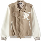 Represent Men's Storms In Heaven Varsity Jacket in Mushroom