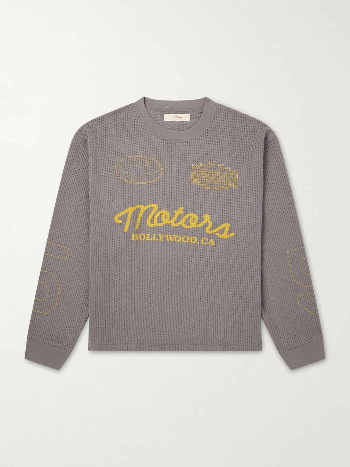 Cherry Los Angeles - Logo-Print Cotton-Mesh T-shirt - Gray