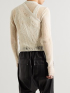 Rick Owens - Distressed Open-Knit Cashmere and Wool-Blend Sweater - Neutrals