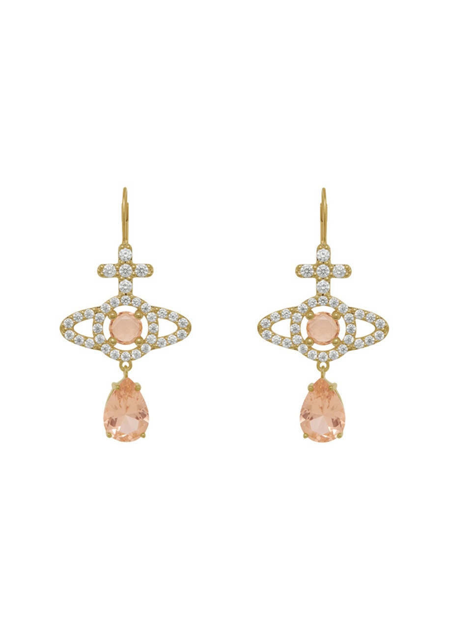 Vivienne Westwood Olympia Pavé Drop Earrings - Gold - One Size