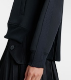 Sacai Paneled twill zip-up sweatshirt