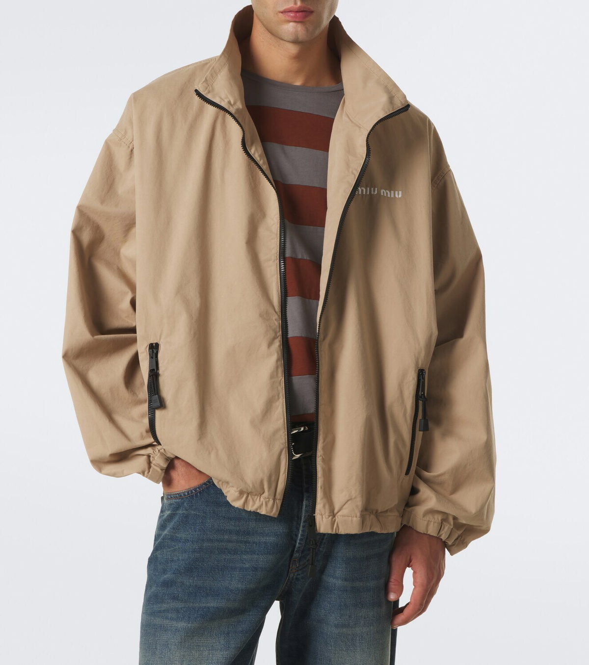 Miu Miu Cotton gabardine blouson jacket