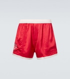 Bode Heart Deco embroidered satin shorts