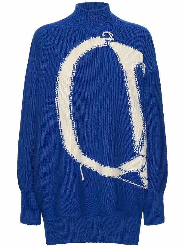 Photo: OFF-WHITE Ow Maxi Logo Wool Turtleneck Sweater