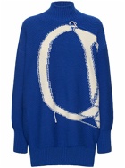 OFF-WHITE Ow Maxi Logo Wool Turtleneck Sweater
