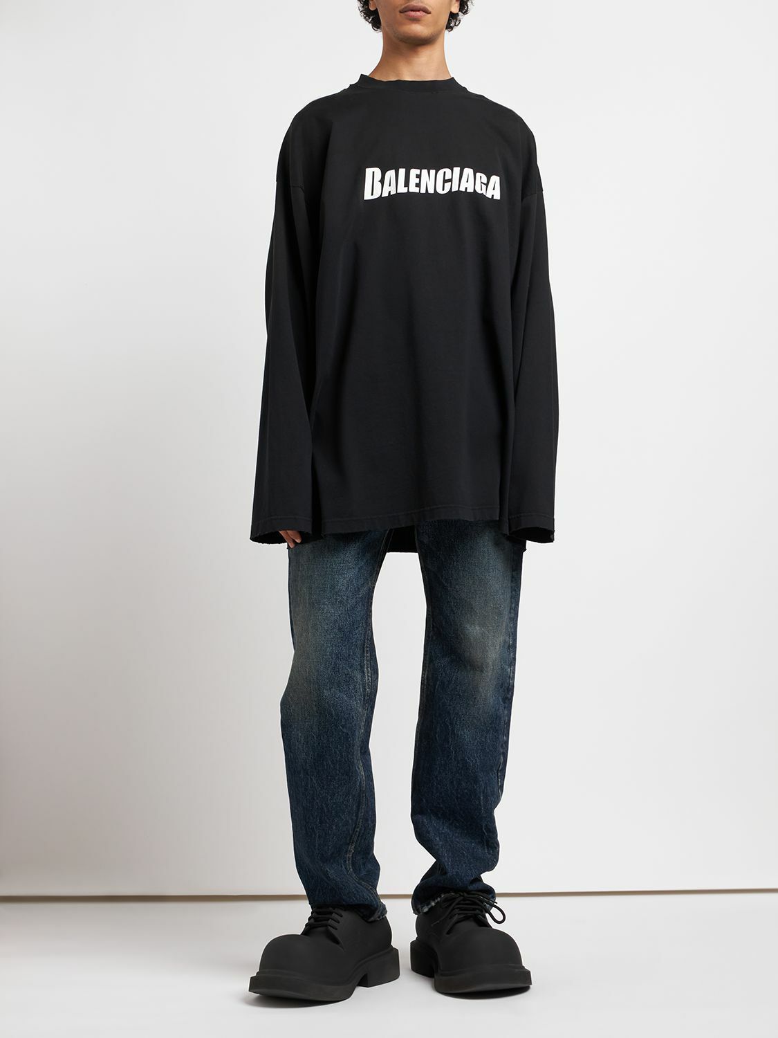 【送料&関税込】Balenciaga Oversize Cotton T-shirt Balenciaga Oversized cotton T-Shirt - Blue - Men