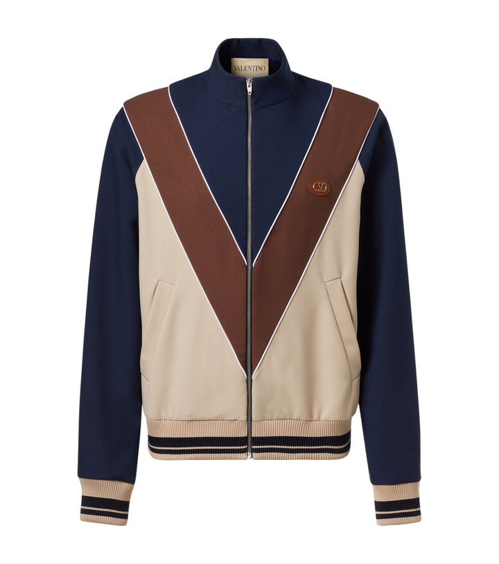 Photo: Valentino Colorblocked logo zip-up sweatshirt