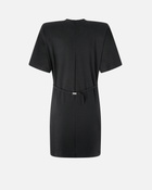 Pinko Mini Dress With Padded Shoulders And Strap Limo Black