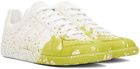 Maison Margiela White & Yellow Paint Replica Sneakers