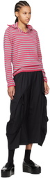 Comme des Garçons Girl Pink & Gray Striped Sweater