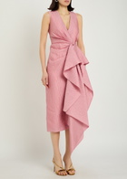 Roksanda Esra Cascading Cloqué Midi Dress Pink