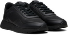 BOSS Black Ripstop Faux-Leather Sneakers