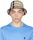 Burberry Beige Cotton Check Bucket Hat