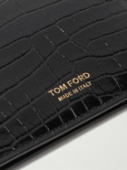 TOM FORD - Croc-Effect Leather Billfold Wallet and Money Clip