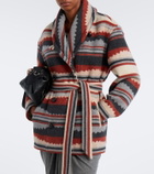 Marant Etoile Evoda striped belted coat